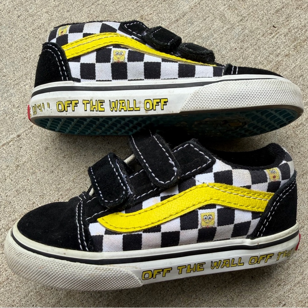 SpongeBob SquarePants Toddler Old Skool V checkerboard  size 7, preowned